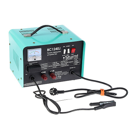 Устройство пускозарядное 220В 12В/24В 4200Вт 10/20А пуск.ток 120А до 300Ач BC1240J Sturm! *1