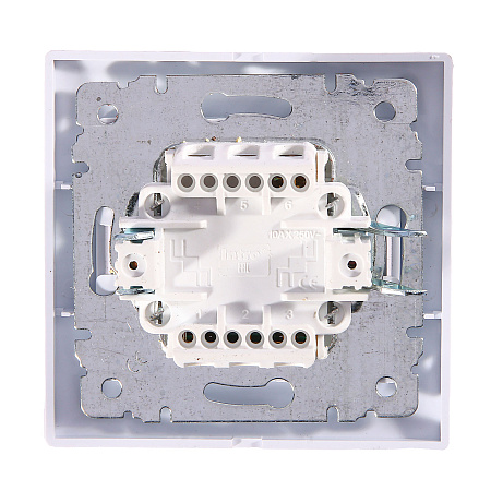 Выключатель "Intro Plano" СП 2кл. белый 10А-250В IP20 1-104-01 *10/200