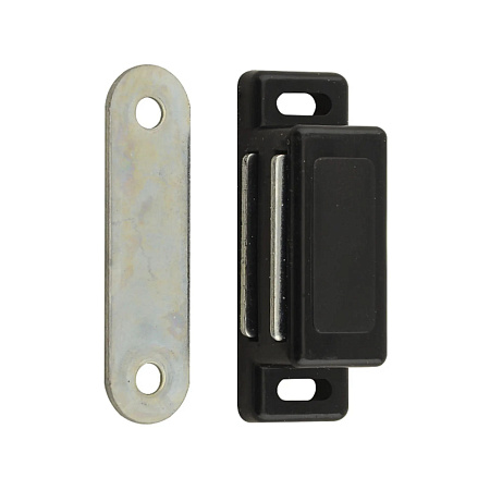 Защелка магнитная 45х15 ЧЕРНАЯ мебельная "SANBERG" *10