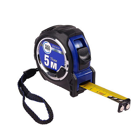 Рулетка  5м х19мм резино-пластик.корпус стальная лента фикс.магнит арт2501619 T4P *1/12/120