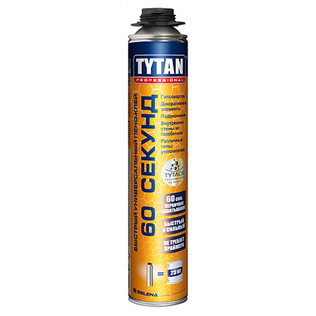Клей-пена монтажная профес. "TYTAN" GUN 60 секунд 750 ml 26296/16319   *1/12