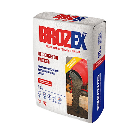 Смесь цементно-песчаная М300 Пескобетон 30 кг BROZEX *1/48