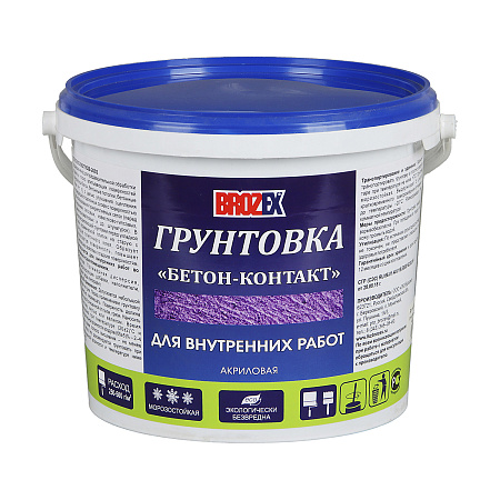 Грунтовка акриловая для внутренних работ БЕТОН-КОНТАКТ 6кг BROZEX  *1/75