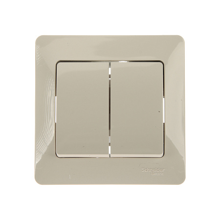 Выключатель "Glossa" СП 2кл. бежевый в сборе 10А IP20 GSL000252 *15