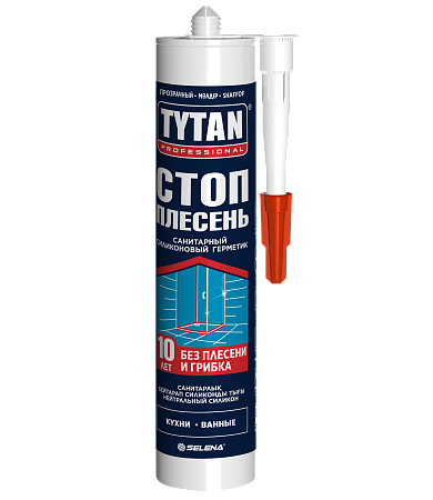 Герметик силиконовый санитарный бесцветный нейтральный 280мл  "TYTAN" Стоп плесень 43068 *1/12