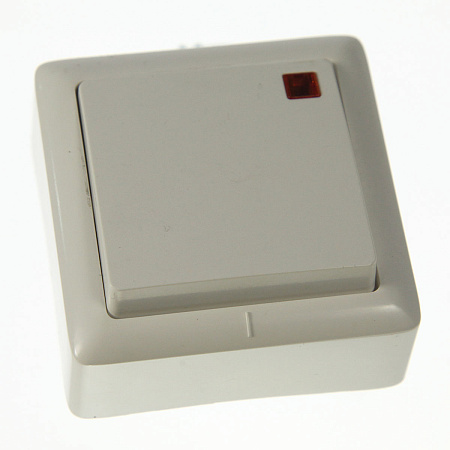 Выключатель "Хит" ОП 1кл. белый с подсветкой  ВА16-137-б  *10/168