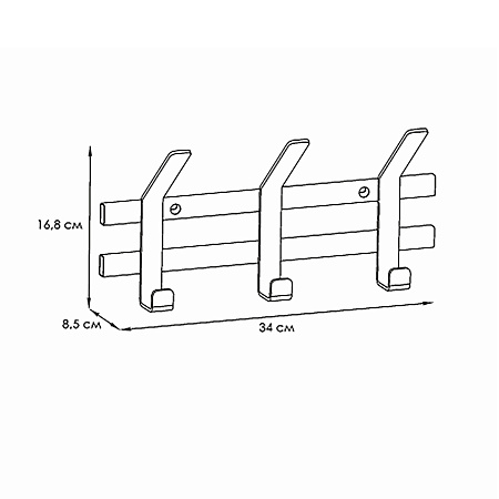 Вешалка настенная "Торонто 3" 364х174х91мм 3крючка Белый ВНТ3 Б ("ЗМИ") *1