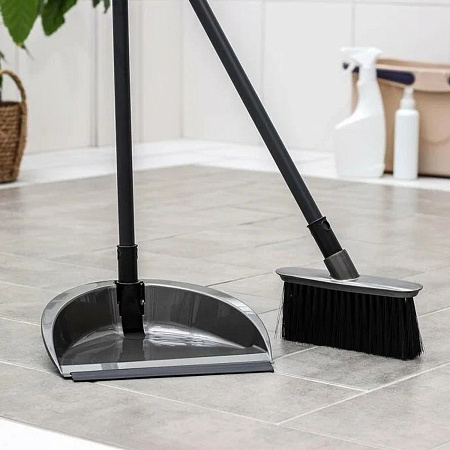 Комплект д/уборки:Щетка подмет.+Совок с длинн.руч "Rock-n-Roll" "Антрацит" SV3100АНТ_кр *1/15