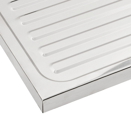 Мойка нерж. накладн.600х800х150мм 0,5 мм ЛЕВАЯ без сифона, выпуск 1 1/2"  *1/15