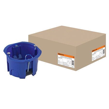 Коробка установочная  СП D65х45мм саморезы, пл.лапки, синяя  IP20 TDM SQ1403-8022 ш-к кор *10/100