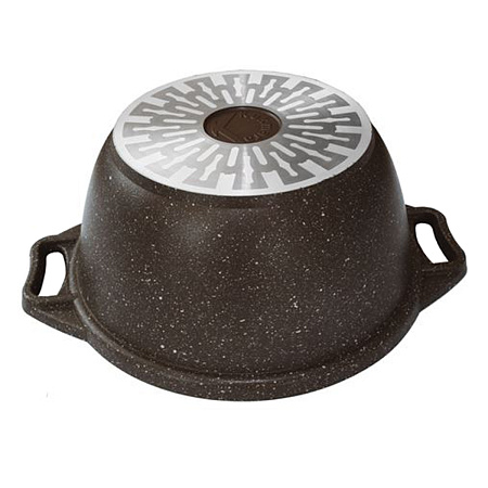 Кастрюля алюм. литая а/приг. Kukmara "Marble Induction" Мрам.коф. 4,0л Ст.кр. кмки42а *1/3