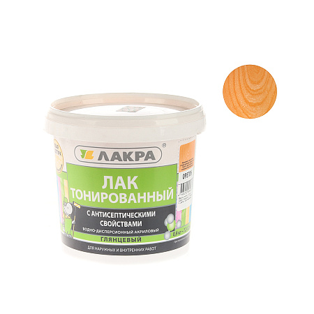 Лак акриловый для наружных и внутренних работ тонированный Орегон 0,9 кг Лакра * 6/432
