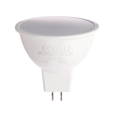 Лампа светодиодная 5,4W-220V GU5.3 MR16 6,5K холодный матовая Ecola 48x50 M2RD54ELB *10/100