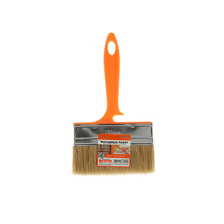 Кисть плоская "Фасад" 120*12 натуральная щетина пластиковая ручка Акор *10/100