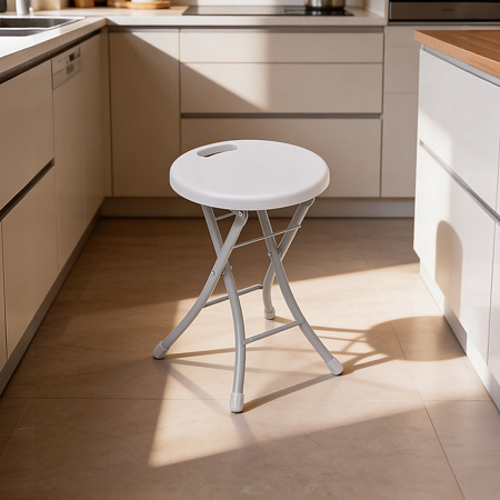 Табурет Складной с пластм. кругл.сидением, металл.опоры с dтруб 22мм цвета:"микс"ТПС1 "Ника" *1/6