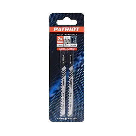 Пилки для лобзика по дереву  75мм шаг4,0мм чистый рез (2шт) T144DF арт.814010006 PATRIOT *10/50