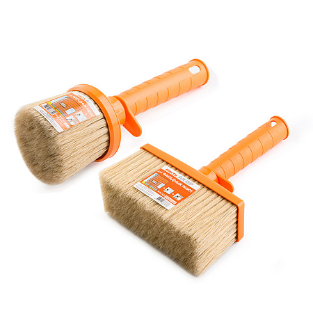 Кисть круглая "Фасад" КМ-65 (без изгибателя) смешанная щетина пластиков.ручка Акор *4/40