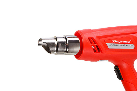 Фен строительный 2000Вт 375-495°С 300-500 л/мин 2 насадки ФТ-2000 ЭНЕРГОМАШ *1/10