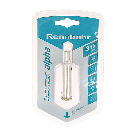 Коронка по керамограниту 16мм алмазная центрирующее сверло (676216) Rennbohr *1/20/300