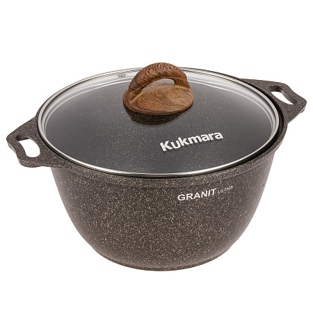 Кастрюля алюмин. антипригарная "Kukmara" "Granit ultra" original 4,0л Стекл.кр. кго42а *1/3