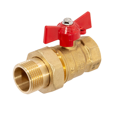 Кран шаровый 3/4" (Ø20) М/П бабочка с американкой STI 11Б27п1 (9595) (аналог БМ582) *1/80