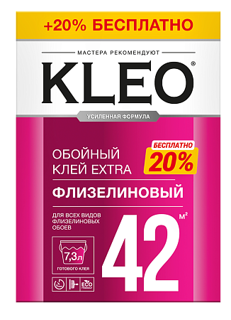Клей для обоев флизелиновый 290г EXTRA 35 +20%   KLEO  42м2  *1/20/1200