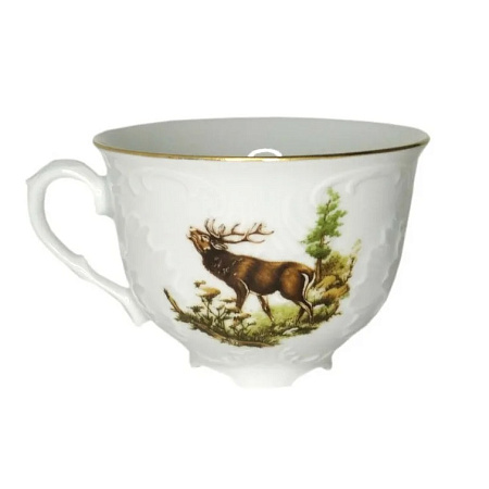 Чашка фарфор.чайная "Rococo" "Охота" 250мл OMD1051-Рококо-37 "Ćmielów" (Польша)  *1/6