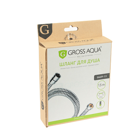 Шланг для душа 1,5м GROSS AQUA ПВХ 609-1.5 *1/10