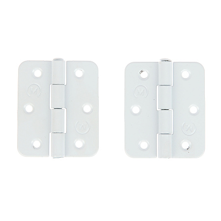 Петля накладная полимер.60мм белая (комплект 2 шт+саморезы) ДомоСтрой *1/150