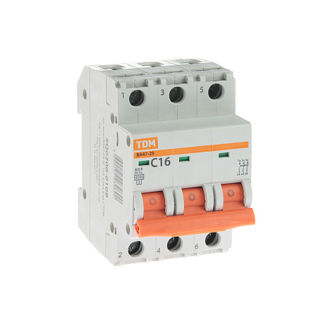 Авт.выкл. TDM ВА 47-29 16А/3П SQ0206-0109  *4/40