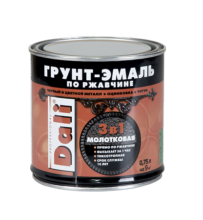 Грунт-эмаль по ржавчине бронзовая с молотковым эффектом 0,75 л DALI *1/6/576