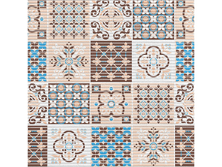 Коврик для ванной ПВХ шир.130см х15м "V-line" Фотопечать 225PT-brown-blue "Преображение" *15