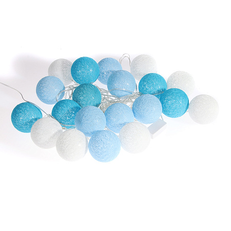 Гирлянда Нить 5м 20LED белый Клубки морские прозрачная нить 220V IP20 5985177  *1/20