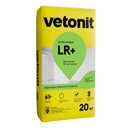 Шпаклевка полимерная белая финишная LR+ 20 кг Vetonit *1/56