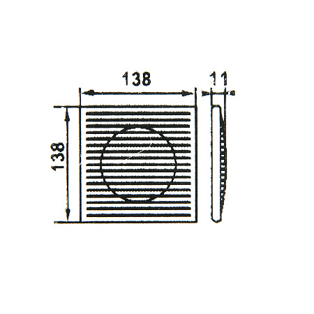 Решетка вентиляционная 138х138мм 1313Г Эковент (с сеткой,  пластик) *1/85
