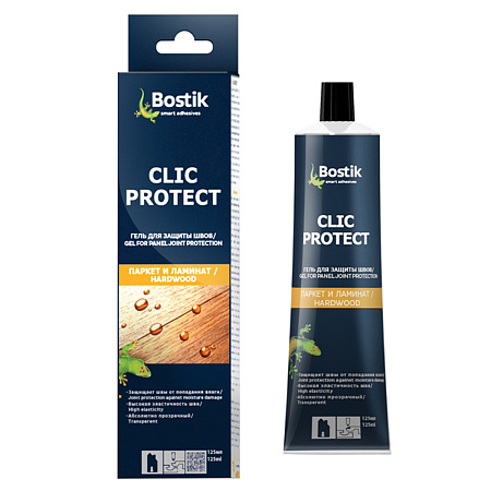 Гель-герметик д/стыков ЛАМИНАТА полиуретановый 0,125л QUELYD "Clic Protect" мороз -18С (Бостик)*1/12
