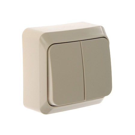Выключатель "Этюд" ОП 2кл. кремовый с подсветкой ВА10-006К *10/25