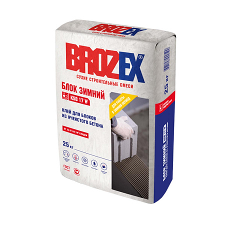 Смесь монтажно-кладочная KSB 17 БЛОК 25кг ЗИМА BROZEX *1/56