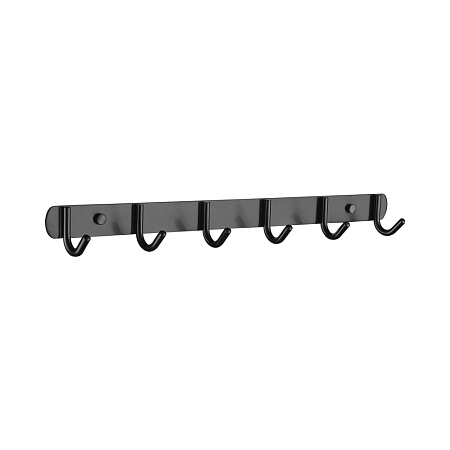Крючок на планке Accoona 6 крючков 12691-6 (черный) *1/40