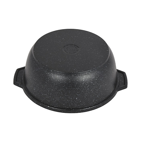 Кастрюля алюмин. антипригарная "Kukmara" "Мраморная" темный "жаровня" 4,0л Стекл.кр. жмт42а *1/4