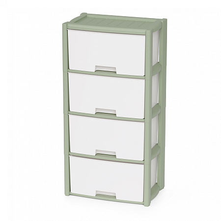 Комод пластм. "Колорит" 4 ящика выс.940мм, шир.475мм, гл.300мм Зелёный М9041"ЗПИ "Альтернатива" *1
