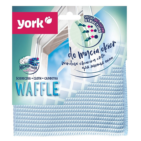Салфетка для уборки д/окон микрофибра "WAFFLE" 35х35см 026280 "York" *1/24