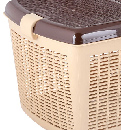 Корзина для пикника пластм. 450х300х240 Св-Коричневый М1539 (ЗПИ "Альтернатива") *1/6