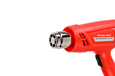 Фен строительный 2000Вт 375-495°С 300-500 л/мин 2 насадки ФТ-2000 ЭНЕРГОМАШ *1/10