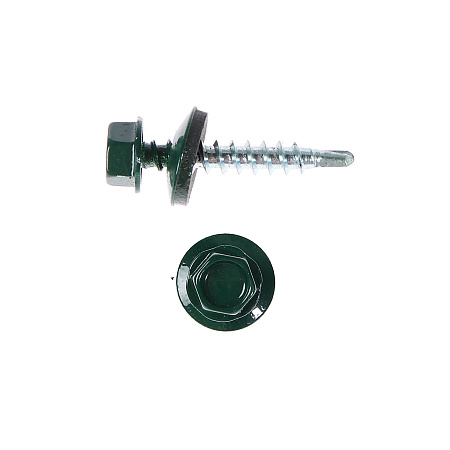 Саморезы кровельные BROZEX 4,8*29 RAL6005 (темно-зеленый) (10кг) промтара *10