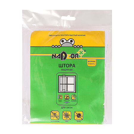 Сетка москитная на Окно белая 1,5*1,5м пакет Nadzor MSN015Р  *5/20
