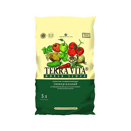 Почвогрунт универсальный  5л "ЖИВАЯ ЗЕМЛЯ" (TerraVita) *5/385