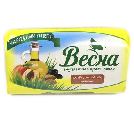 Мыло 90г ВЕСНА  Олива, миндальное молочко (арт.6088,6129) (Самара)  *72