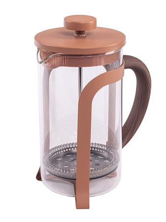 Чайник заварочный жаропрочное стекло "Френч-пресс"  600 мл "Color&wood " Карамельный DMF262  *1/6