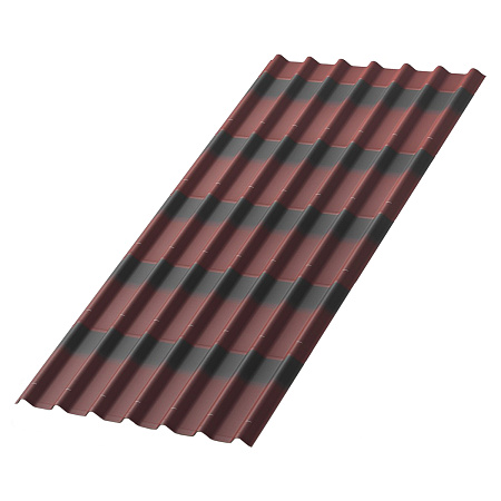Черепица Ондулин красная 195*96см толщина 3,3мм *1/300